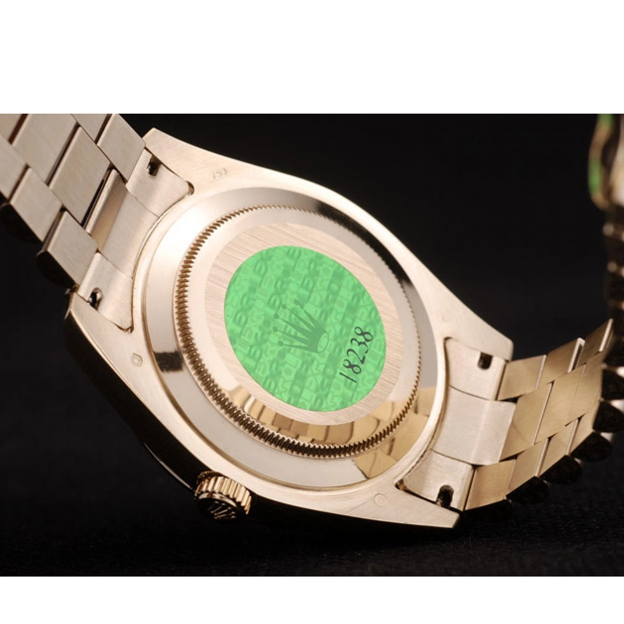 Aaa replica watch DayDate Ribbed Steel Stainless Gold 41997 Rolex Dial Gold Bezel Swiss 0705